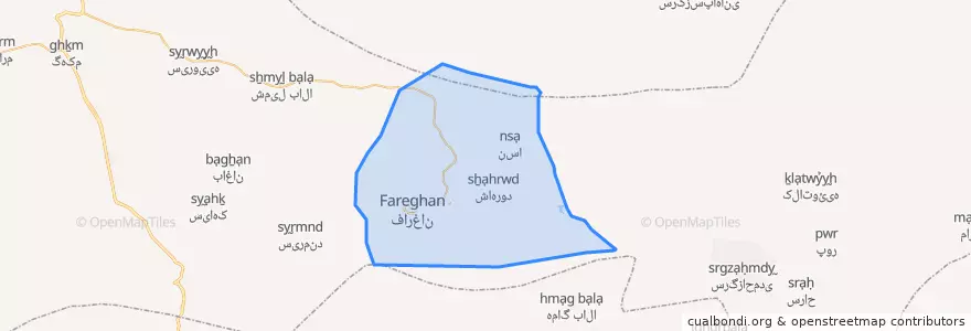 Mapa de ubicacion de فارغان.