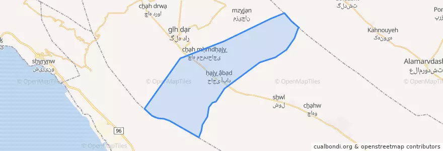 Mapa de ubicacion de دهستان فال.
