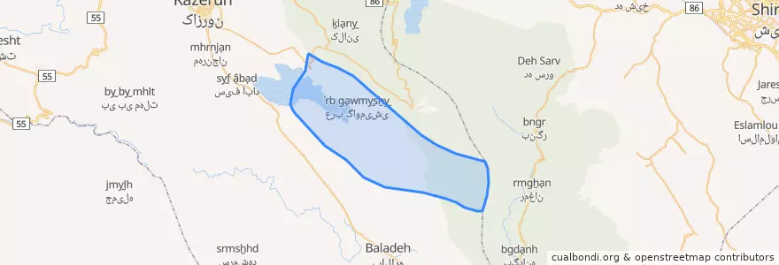 Mapa de ubicacion de دهستان فامور.