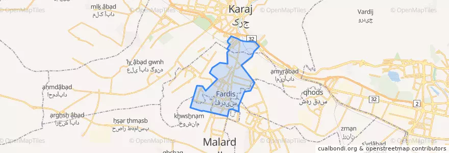 Mapa de ubicacion de فردیس.