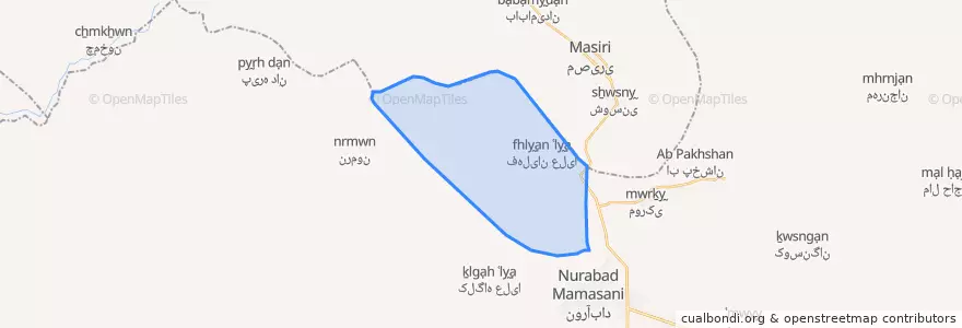 Mapa de ubicacion de دهستان فهلیان.