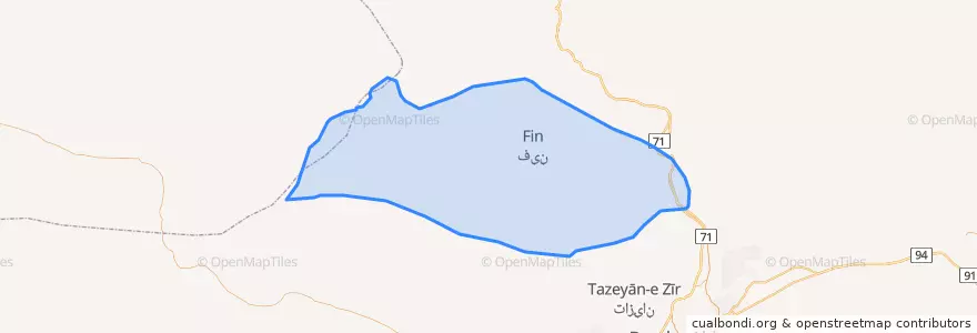 Mapa de ubicacion de فین.