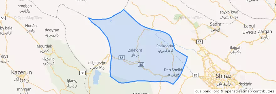 Mapa de ubicacion de دهستان قره چمن.