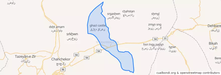 Mapa de ubicacion de قلعه قاضی.