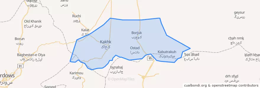 Mapa de ubicacion de کاخک.