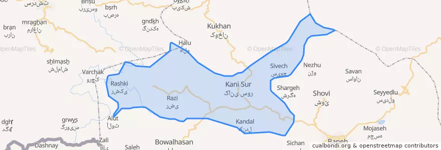 Mapa de ubicacion de کانی سور.