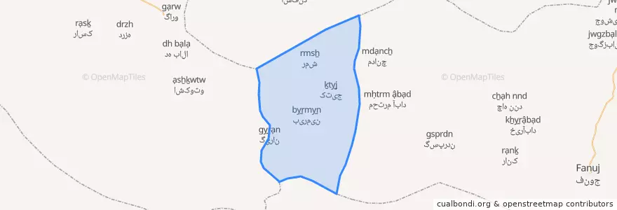 Mapa de ubicacion de کتیج.