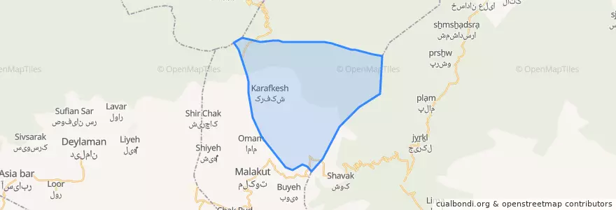 Mapa de ubicacion de کجید.