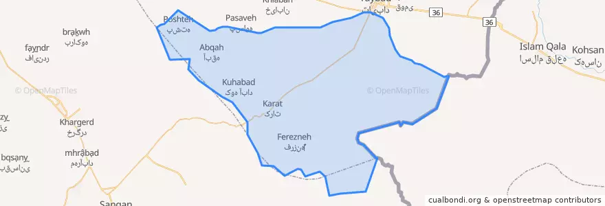 Mapa de ubicacion de کرات.