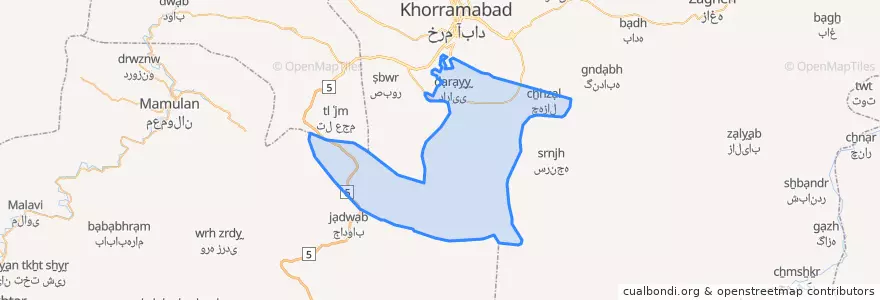 Mapa de ubicacion de کرگاه شرقی.