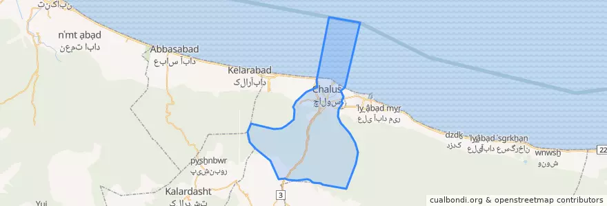 Mapa de ubicacion de کلارستاق شرقی.