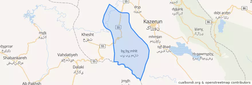 Mapa de ubicacion de دهستان کمارج.