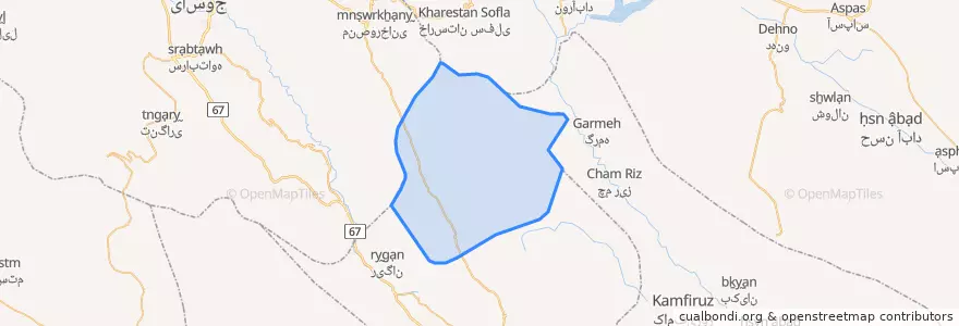 Mapa de ubicacion de دهستان کمهر.