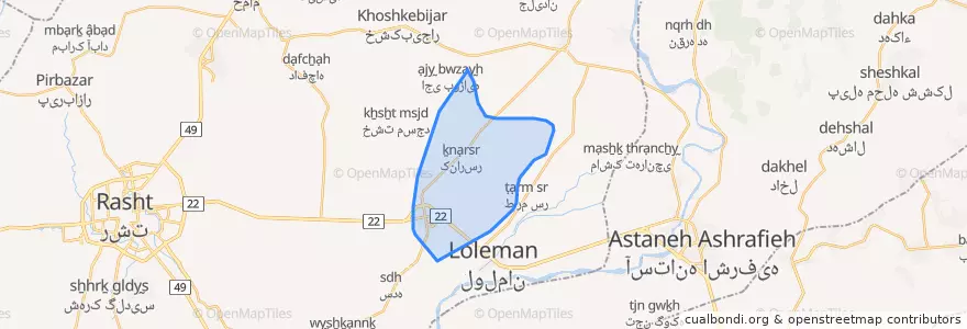Mapa de ubicacion de کنارسر.