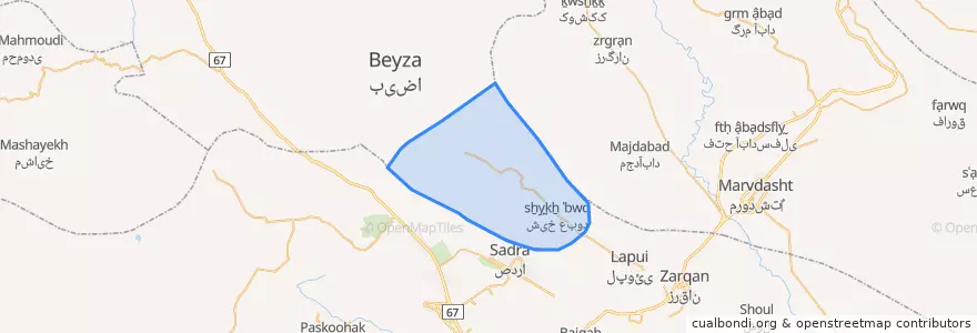 Mapa de ubicacion de دهستان کوشک هزار.
