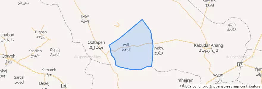 Mapa de ubicacion de کوهین.