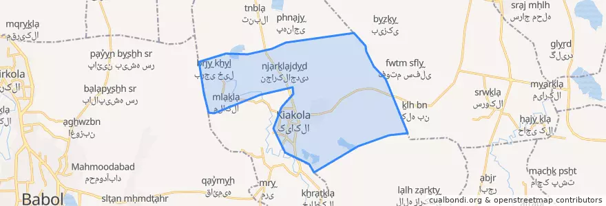 Mapa de ubicacion de کیاکلا.