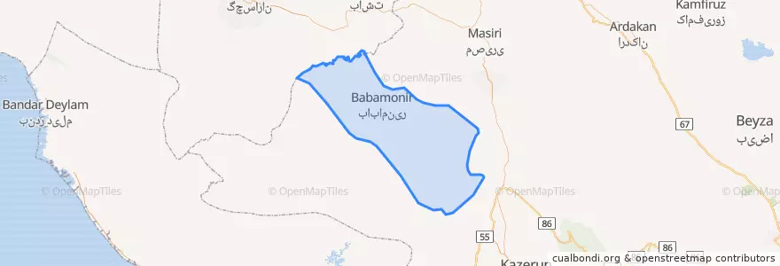 Mapa de ubicacion de دهستان ماهور.