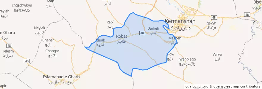 Mapa de ubicacion de ماهیدشت.