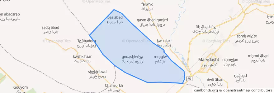 Mapa de ubicacion de دهستان مجدآباد.