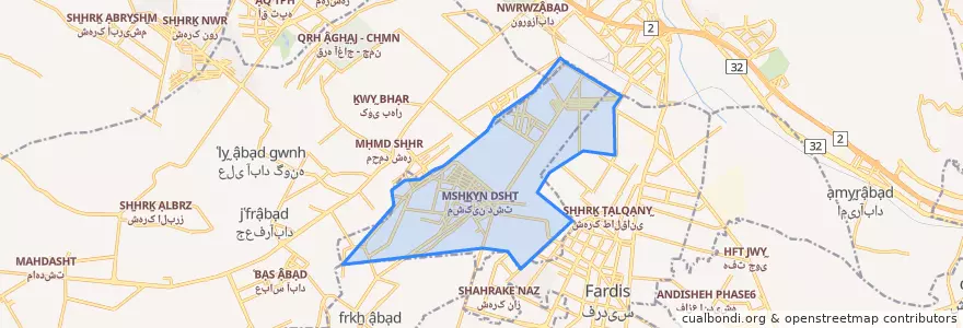 Mapa de ubicacion de مشکین آباد.