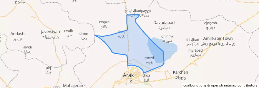 Mapa de ubicacion de مشهد میقان.