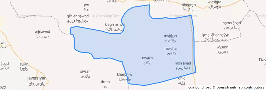Mapa de ubicacion de مشهدالکوبه.