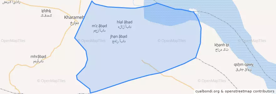 Mapa de ubicacion de دهستان معزآباد.