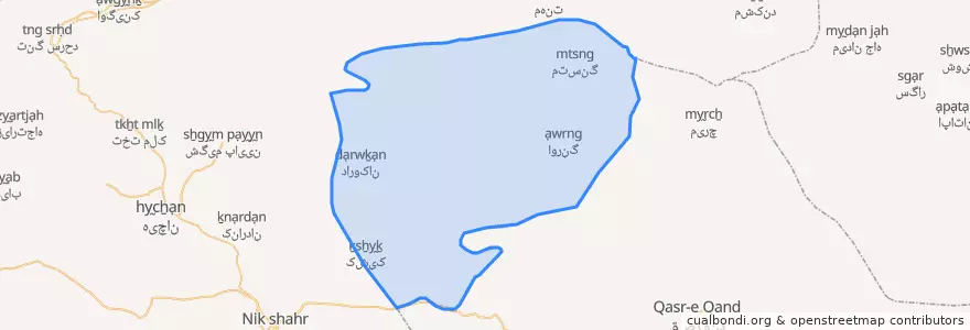 Mapa de ubicacion de مهبان.