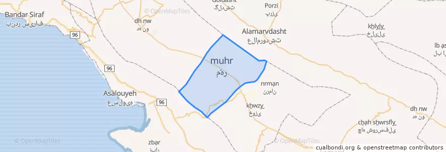 Mapa de ubicacion de دهستان مهر.