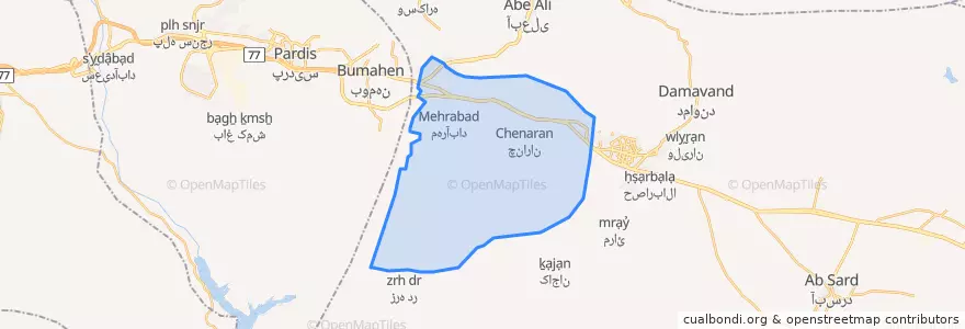 Mapa de ubicacion de مهرآباد.
