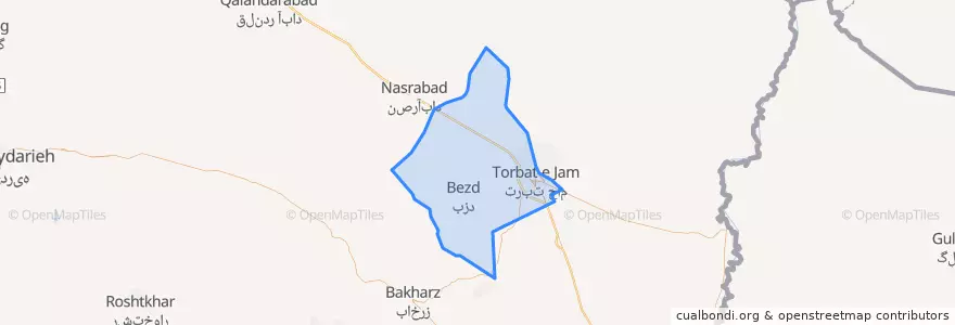 Mapa de ubicacion de میان جام.