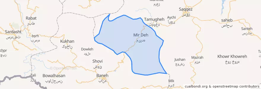 Mapa de ubicacion de میرده.