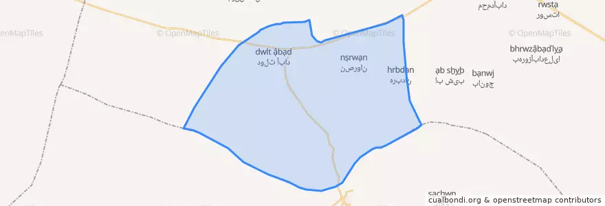 Mapa de ubicacion de دهستان نصروان.
