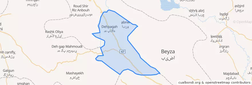 Mapa de ubicacion de دهستان همایجان.
