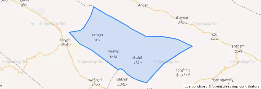 Mapa de ubicacion de دهستان وراوی.