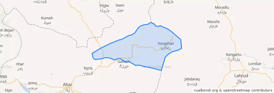 Mapa de ubicacion de ورگهان.