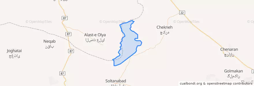 Mapa de ubicacion de یام.