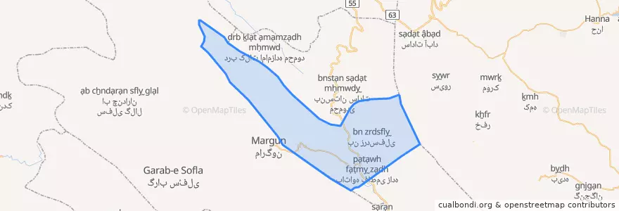 Mapa de ubicacion de Pataveh Rural District.