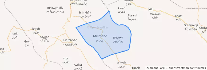 Mapa de ubicacion de دهستان پرزیتون.