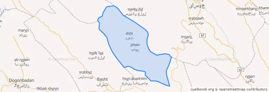 Mapa de ubicacion de دهستان پشتکوه رستم.