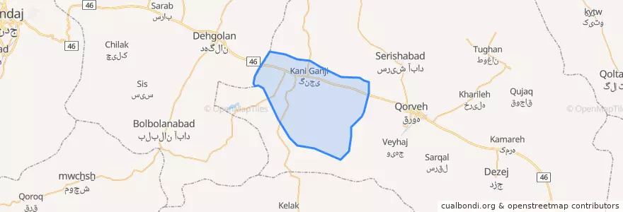 Mapa de ubicacion de پنجه علی.