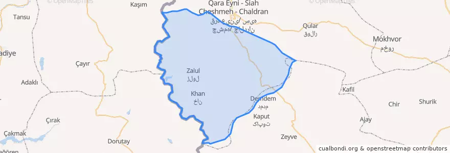 Mapa de ubicacion de چالدران جنوبی.