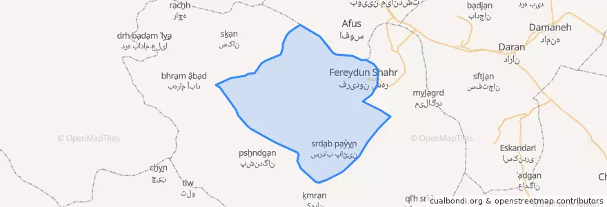 Mapa de ubicacion de چشمه لنگان.