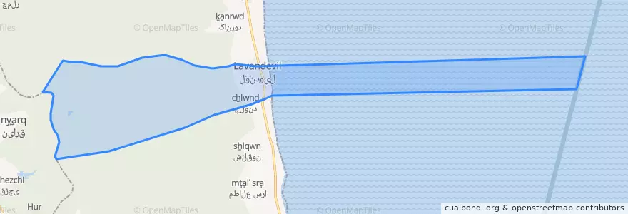 Mapa de ubicacion de چلوند.