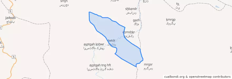 Mapa de ubicacion de چم سنگر.