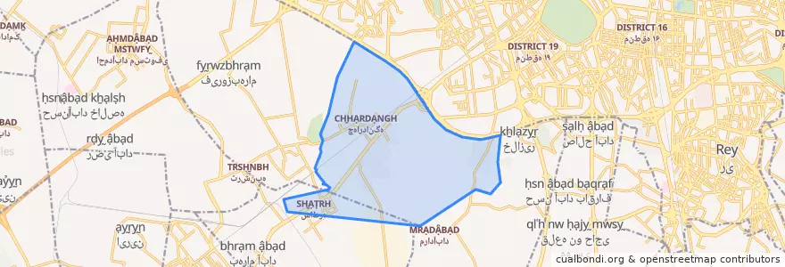 Mapa de ubicacion de چهاردانگه.