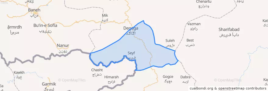 Mapa de ubicacion de چهل چشمه غربی.