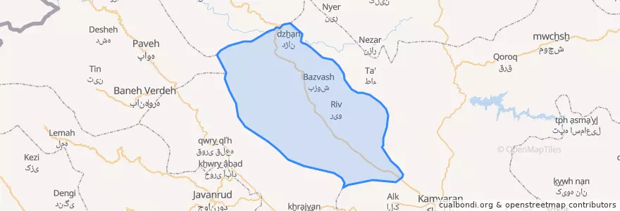 Mapa de ubicacion de ژاوه رود.