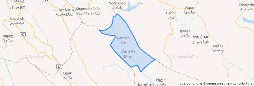 Mapa de ubicacion de دهستان گرمه.
